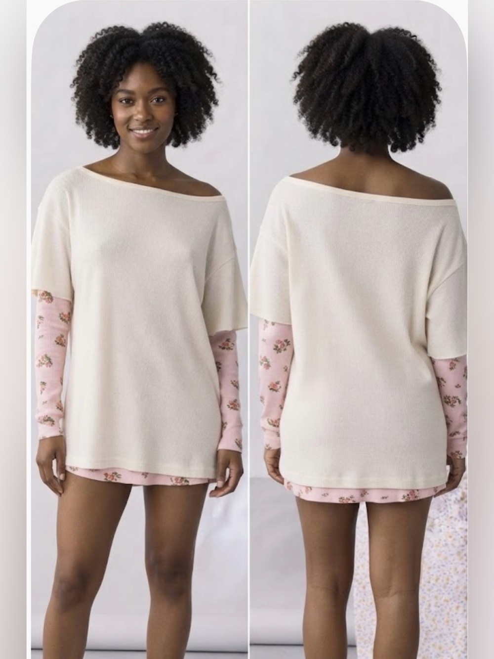 Out From Under Darling Layered Long Sleeve T-Shirt Dress Size M NWOT